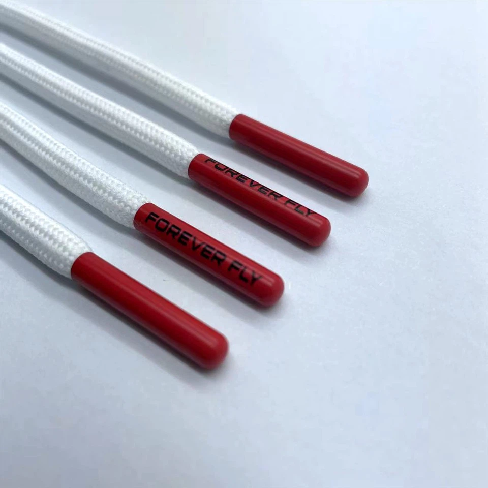 Tali Serut Tali Poliester Bulat Logo Bercetak Petua Logam Tersuai Tali Serut Hoodie